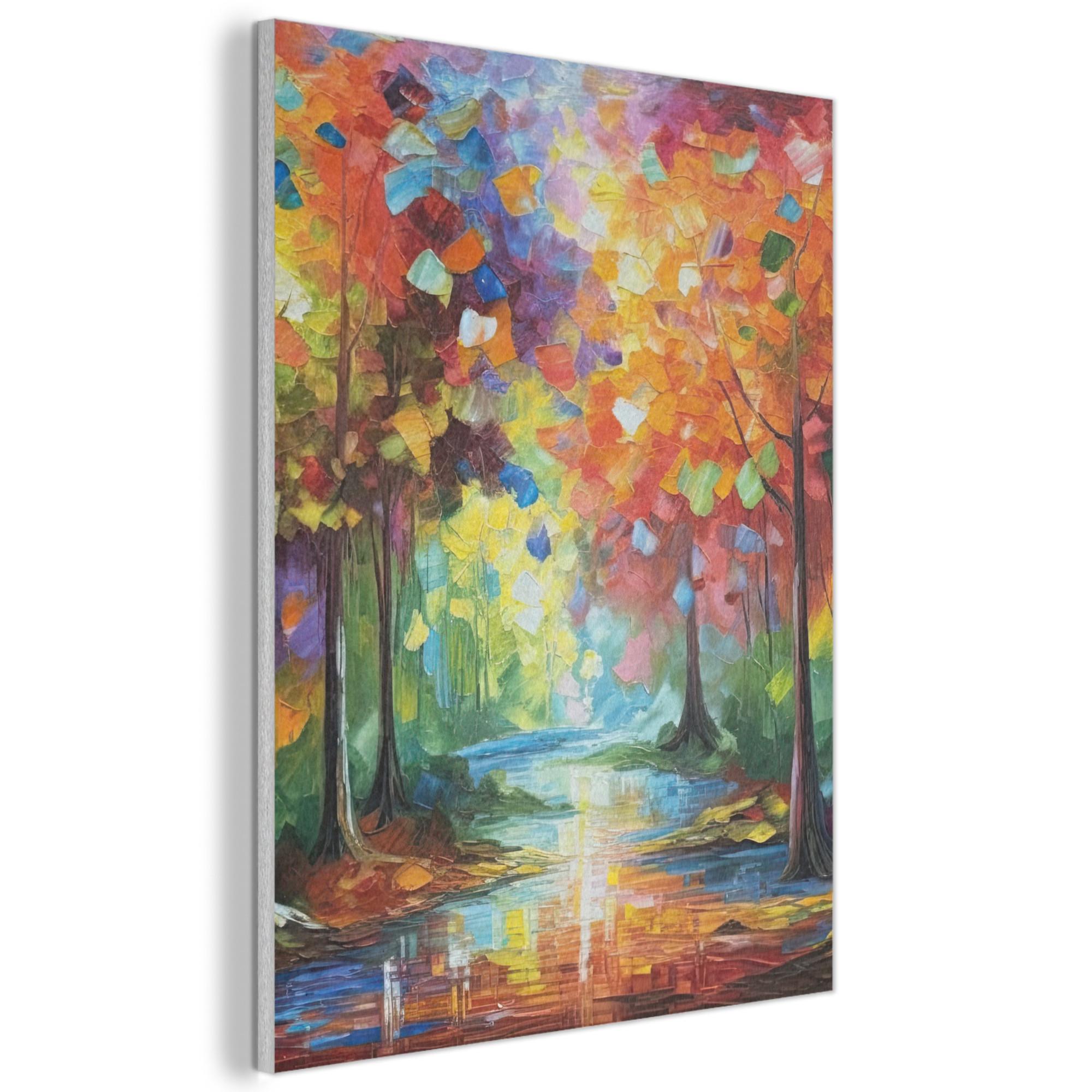 AKUSTIKBILD Landschaft - Wald - Farben - Natur Wandbilder 60x80 cm - Multicolor, Textil (60/80/0.9cm) - MuchoWow
