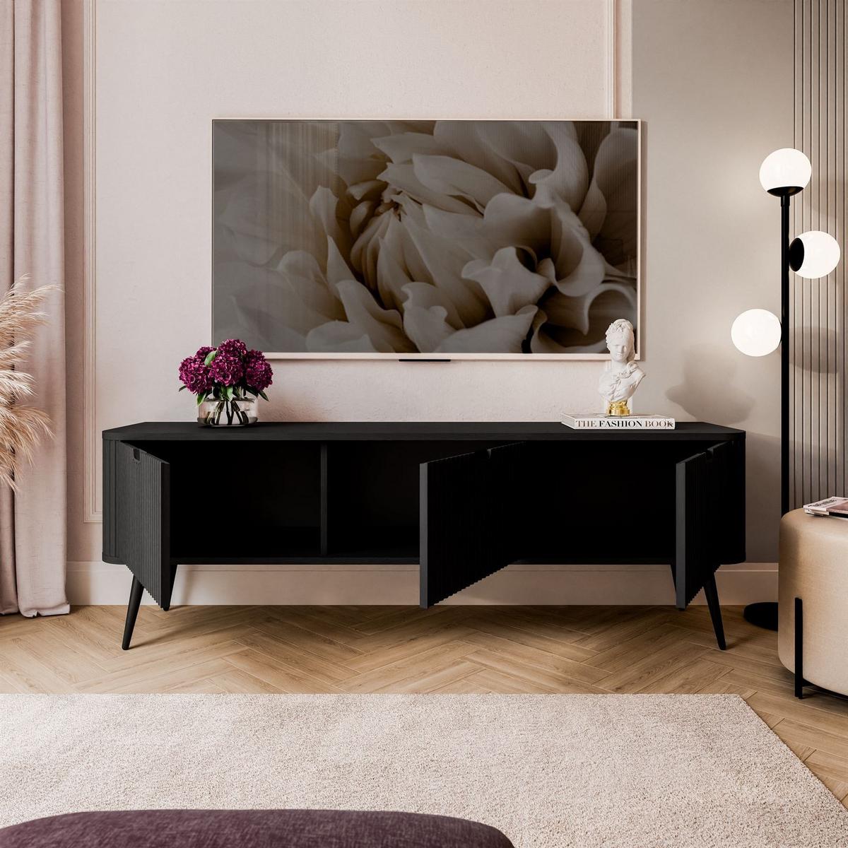 TV Element ZAIRA RTV168 Schwarz - Schwarz, Holzwerkstoff (168/57/39cm) - Lookway