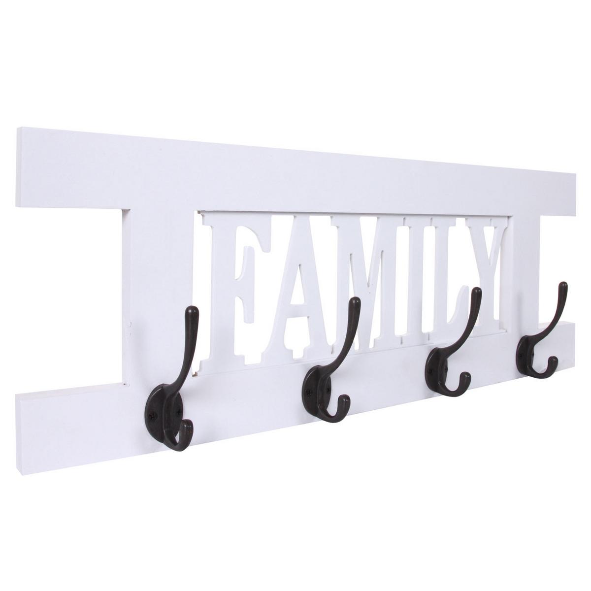 WANDGARDEROBE FAMILY SHABBY-LOOK Reinweiß - Weiß, Holz (60/21/2cm) - MCW