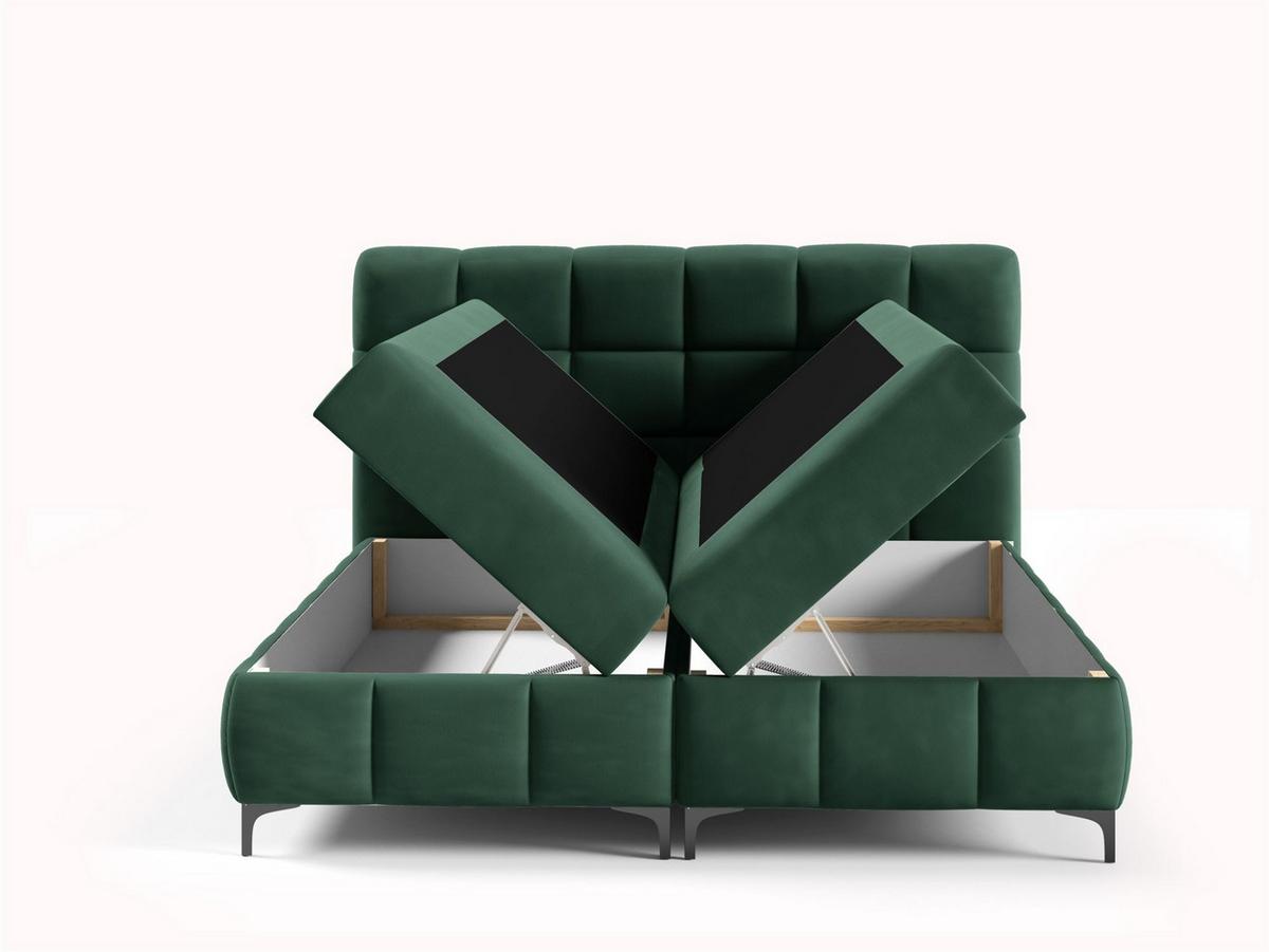 BOXBETT Sophie In Salvador - Dunkelgrün, Holzwerkstoff/Textil (200/200cm) - Fun Möbel