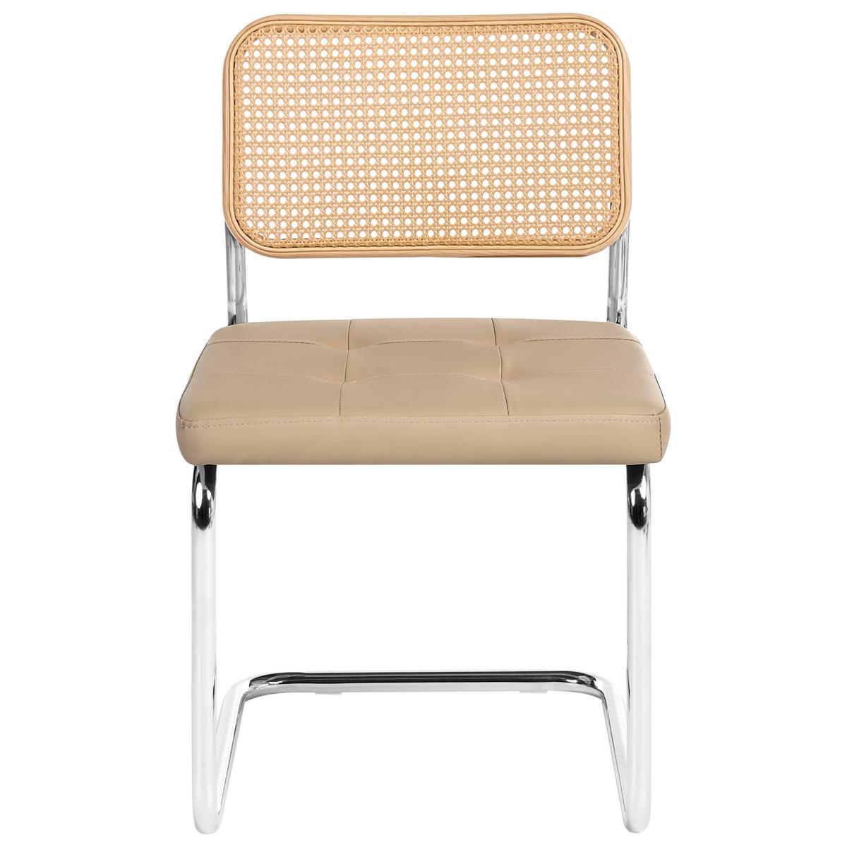 ESSZIMMERSTUHL 2er-Set Metall Taupe Ethete - Hellbraun, Kunststoff (49/83/54cm) - Beliani