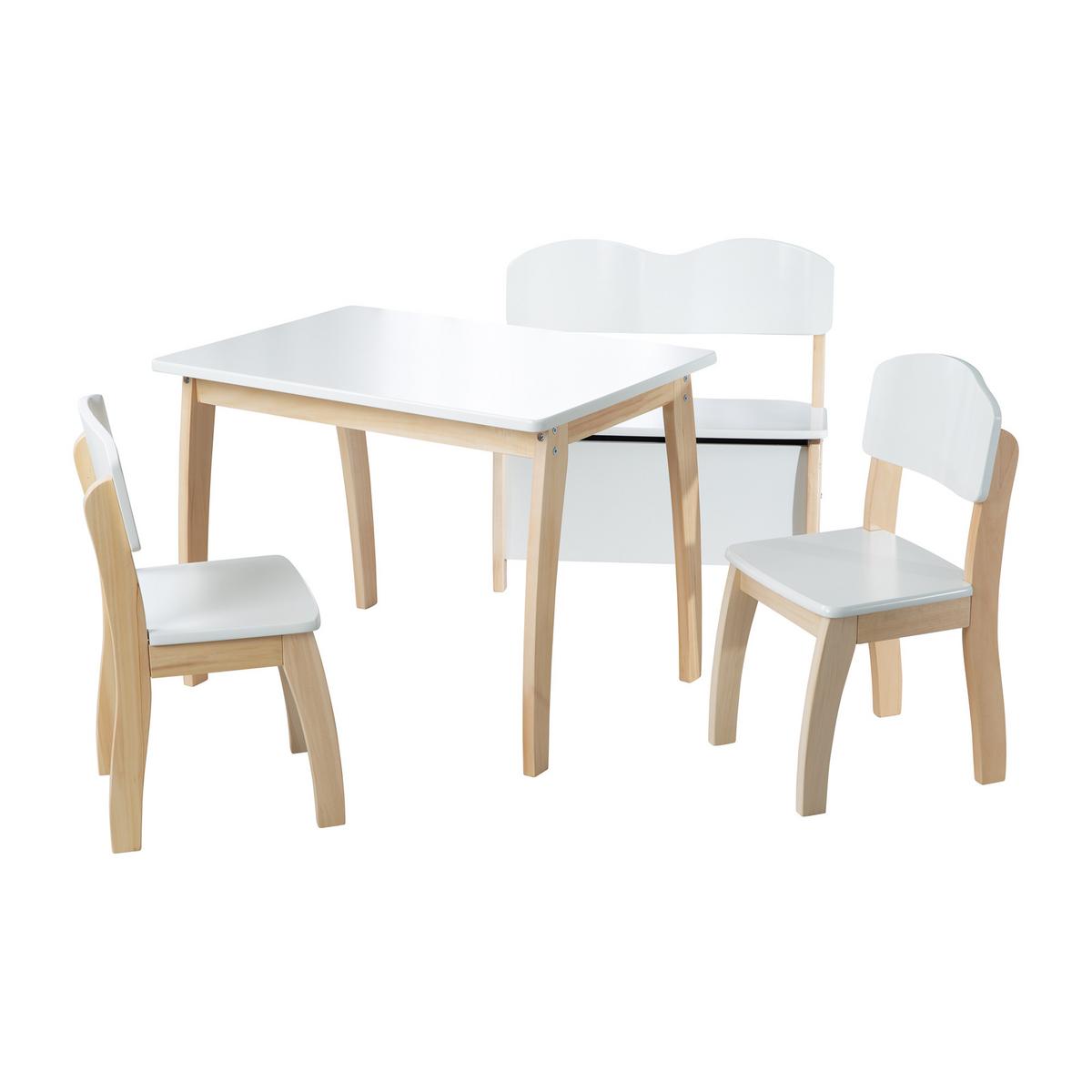 KINDERTRUHENBANK - Weiß/Naturfarben, Holzwerkstoff (61.5/61.5/33.5cm) - Roba