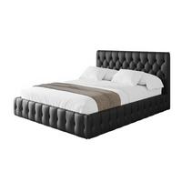 POLSTERBETT mit Bettkasten und Lattenrost, Bett mit Matratze H3/H4 - LARO 180x200 Schwarz Kunstleder - Schwarz Hochglanz, Holzwerkstoff/Textil (180/200cm) - ALTDECOR