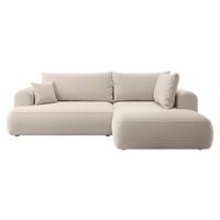 ECKSOFA Ovo Hellbeige Samt - Beige/Schwarz, Kunststoff/Textil (165/260cm) - Selsey