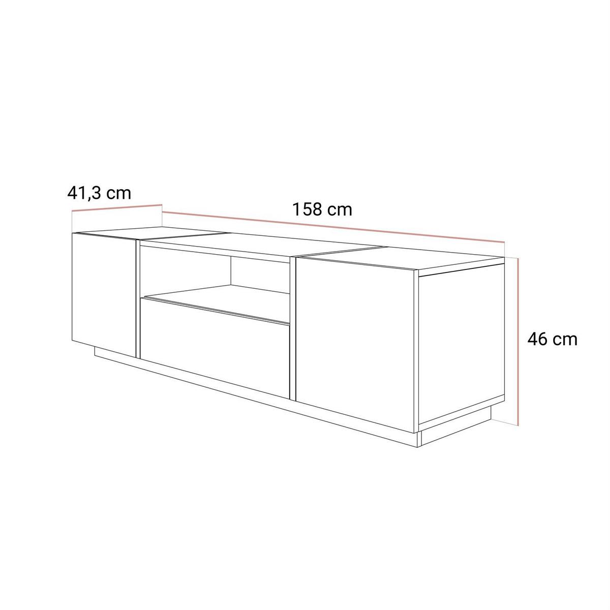 TV ELEMENT ONYX Kaschmir Hochglanz - Kaschmir, Holzwerkstoff (158/46/41.3cm) - Lookway