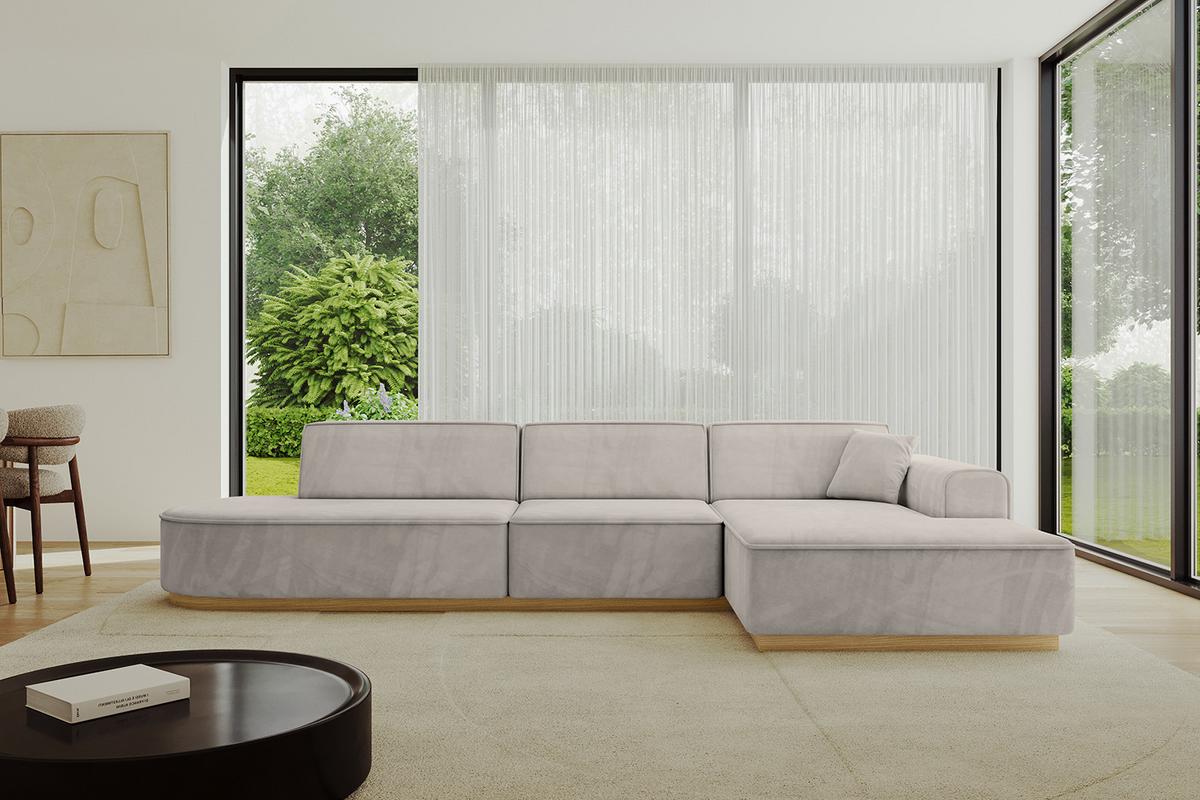 ECKSOFA Ottomane Rechts IREA-L2-v2 - 328x171x83 cm Hellbraun - Hellbraun, Holzwerkstoff/Textil (171/328cm) - ALTDECOR