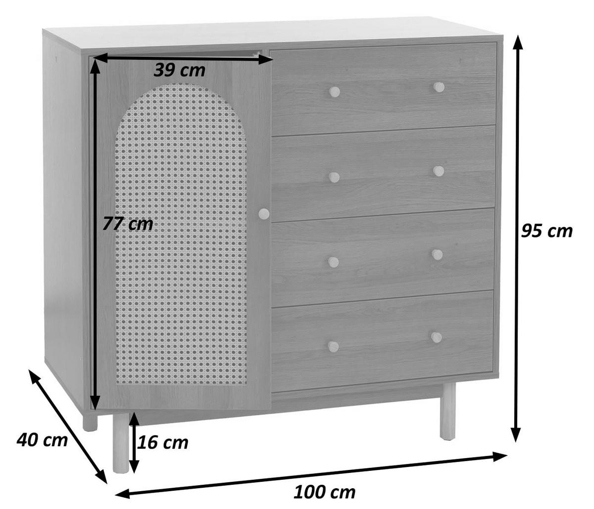 KOMMODE Walnuss - Walnussfarben, Holz (100/95/40cm) - MCW