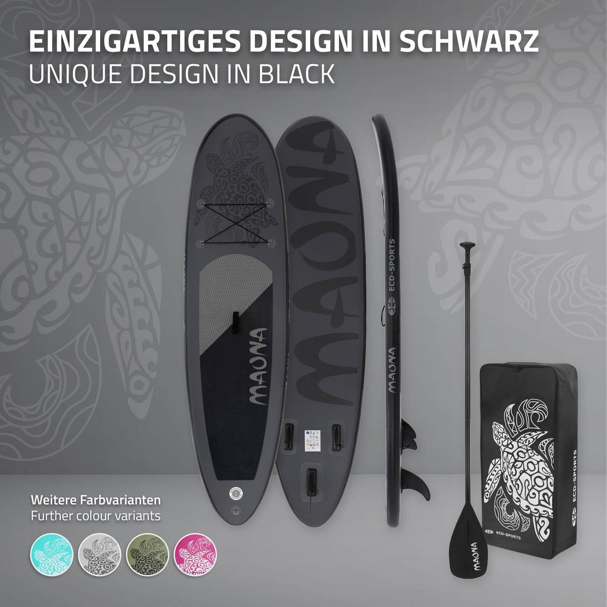 STAND UP PADDLE BOARD Maona Schwarz - Schwarz, Kunststoff (308/78/10cm) - ECD-Germany