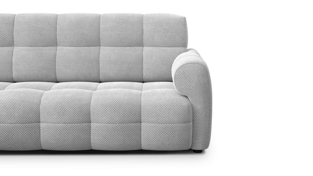 ECKSOFA MELLOW 4-Sitzer, hellgrau - Hellgrau/Schwarz, Holz/Textil (262/156cm) - Wozimo