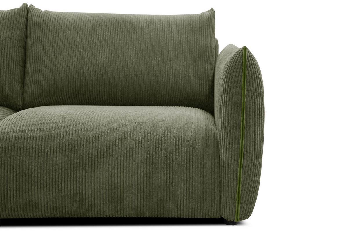 ECKSOFA TAUER 5-Sitzer, olivgrün - Schwarz/Olivgrün, Holzwerkstoff/Kunststoff (173/294cm) - Wozimo