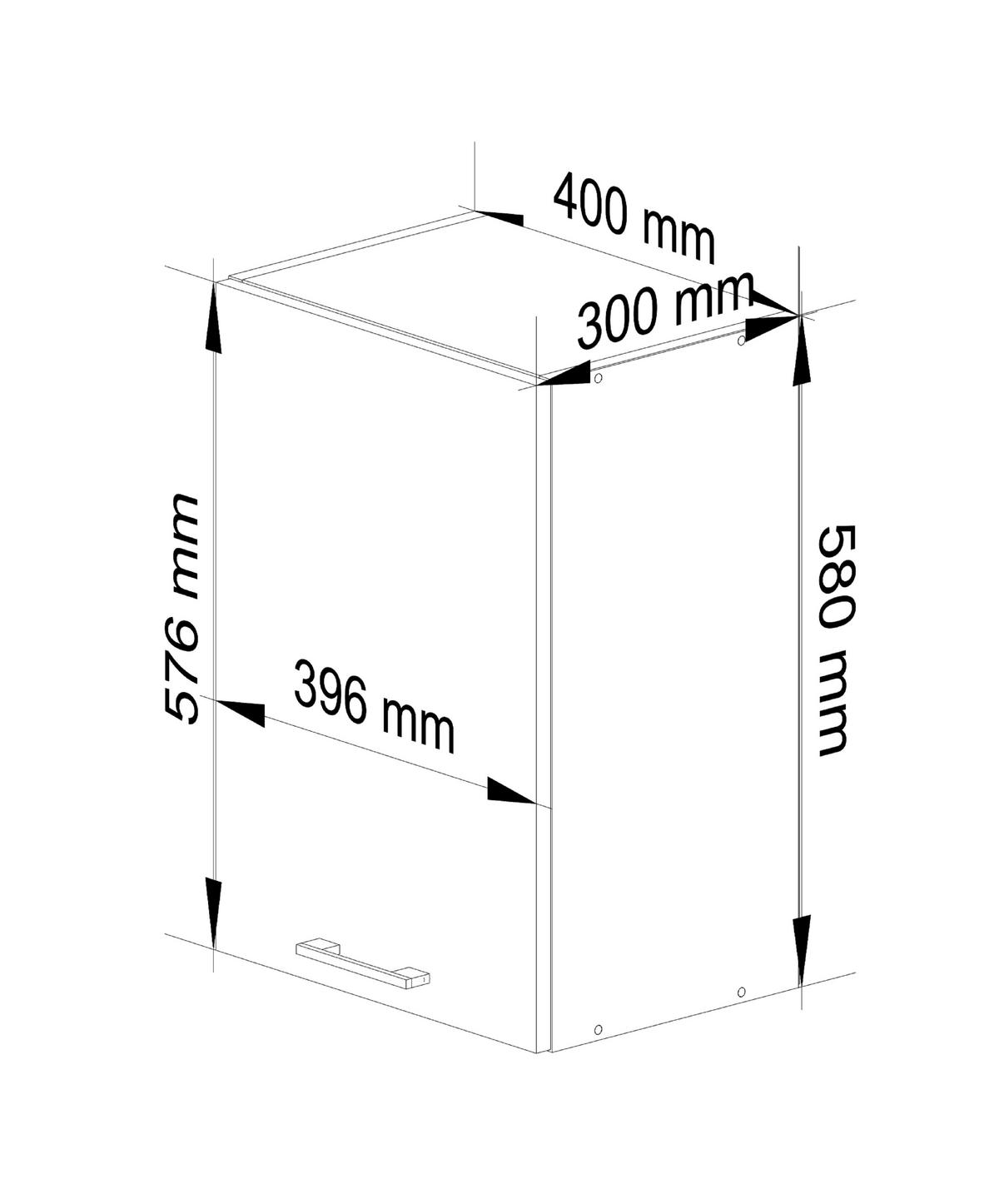 HÄNGESCHRANK Weiß, Graphit Grau 58/40/30 - Graphitfarben/Weiß, Holzwerkstoff (40/58/30cm) - RAUMHIRSCH FURNITURE