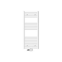 BADHEIZKÖRPER Sahara 500x1200 mm Weiß gebogen mit Ventil Universal - Weiß, Metall (50/120/3cm) - LuxeBath
