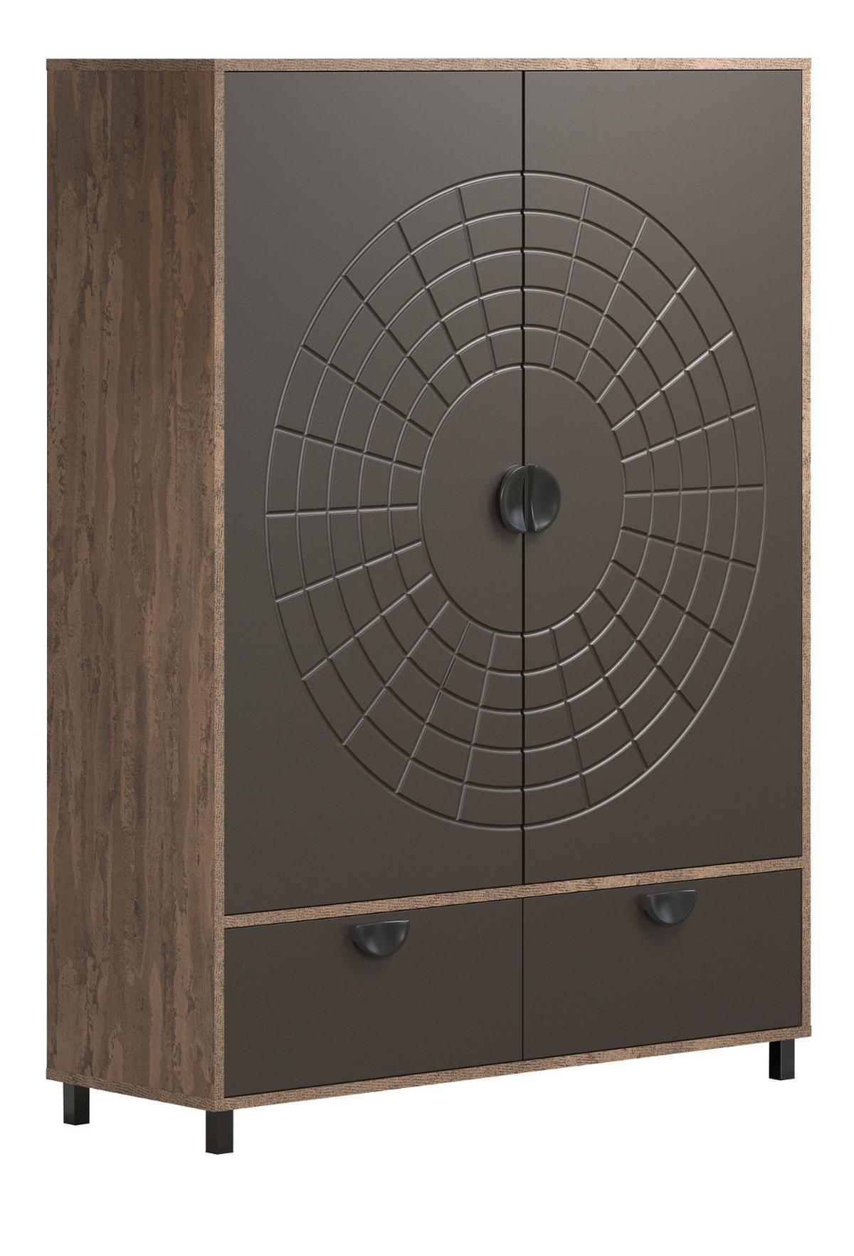 HIGHBOARD Bronze und Rostoptik 120 x 163 cm, Kommode mit Soft-Close - Rostfarben/Schwarz, Holzwerkstoff/Metall (120/163/42cm) - Top.Furn