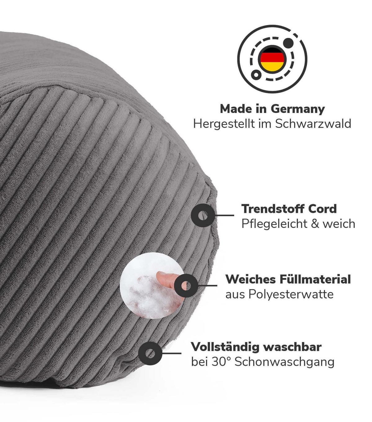 XXL NACKENROLLE Der Powernap - Anthrazit, Textil (25/70cm) - Mokebo