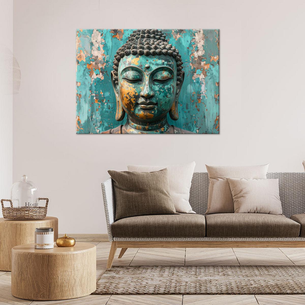 LEINWANDBILD Zen und Orientalisch 45x30cm - Türkis, Textil (45/30cm) - Feeby