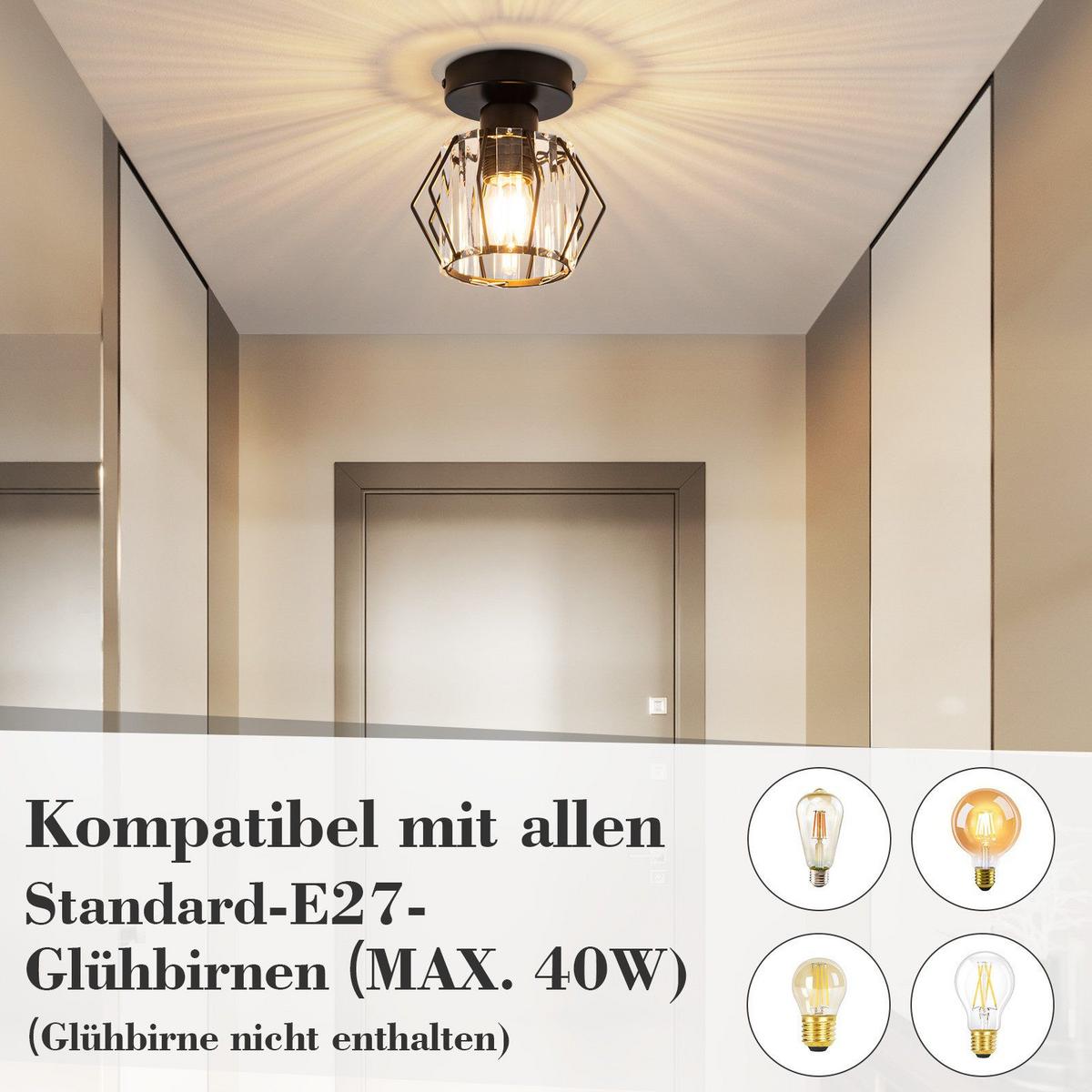 DECKENLEUCHTE Manges 16/15/15 cm - Schwarz, Metall (15/16/15cm) - Nettlife