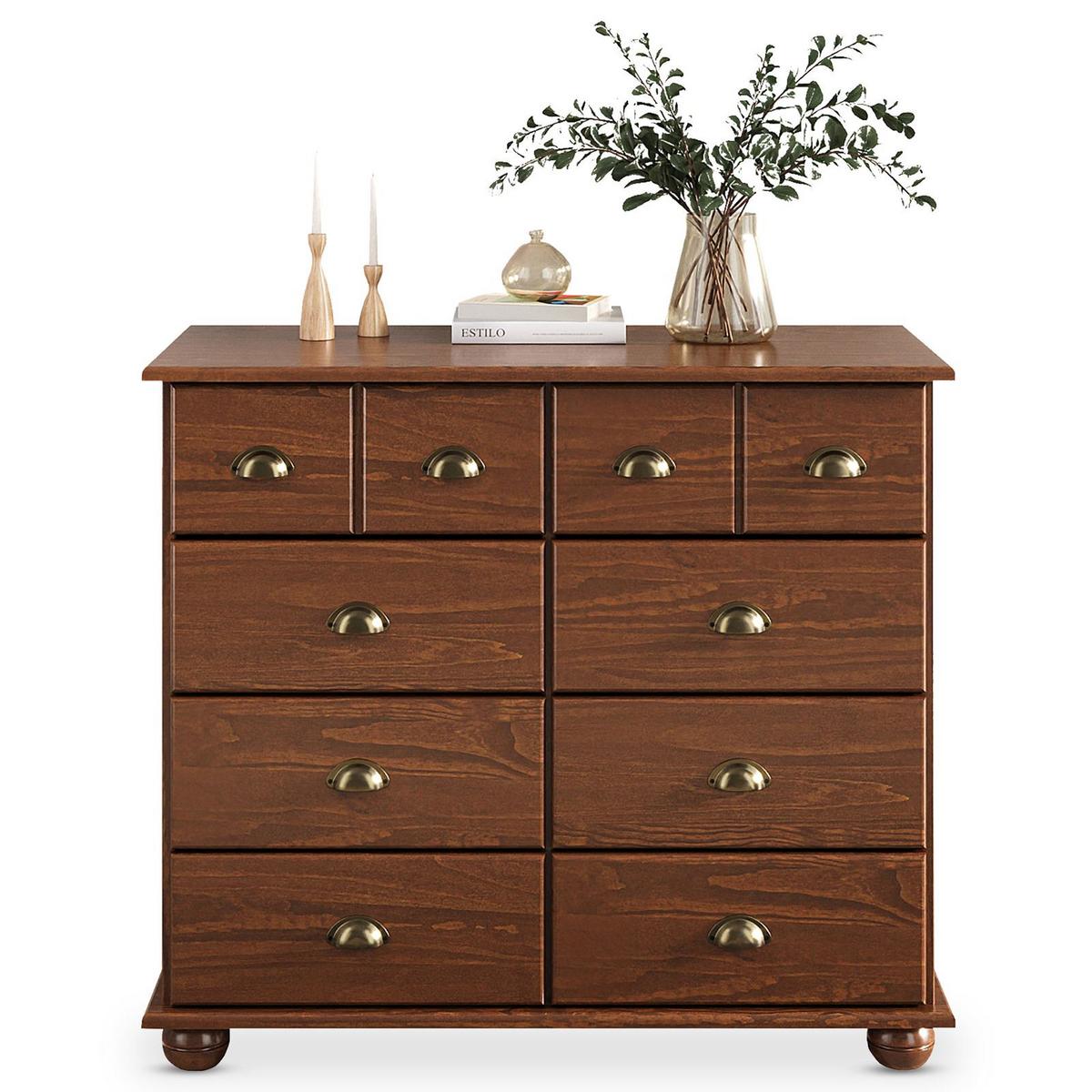 APOTHEKERKOMMODE COLMAR Kastanie - Kastanienfarben, Holz (92/80/39cm) - IDIMEX