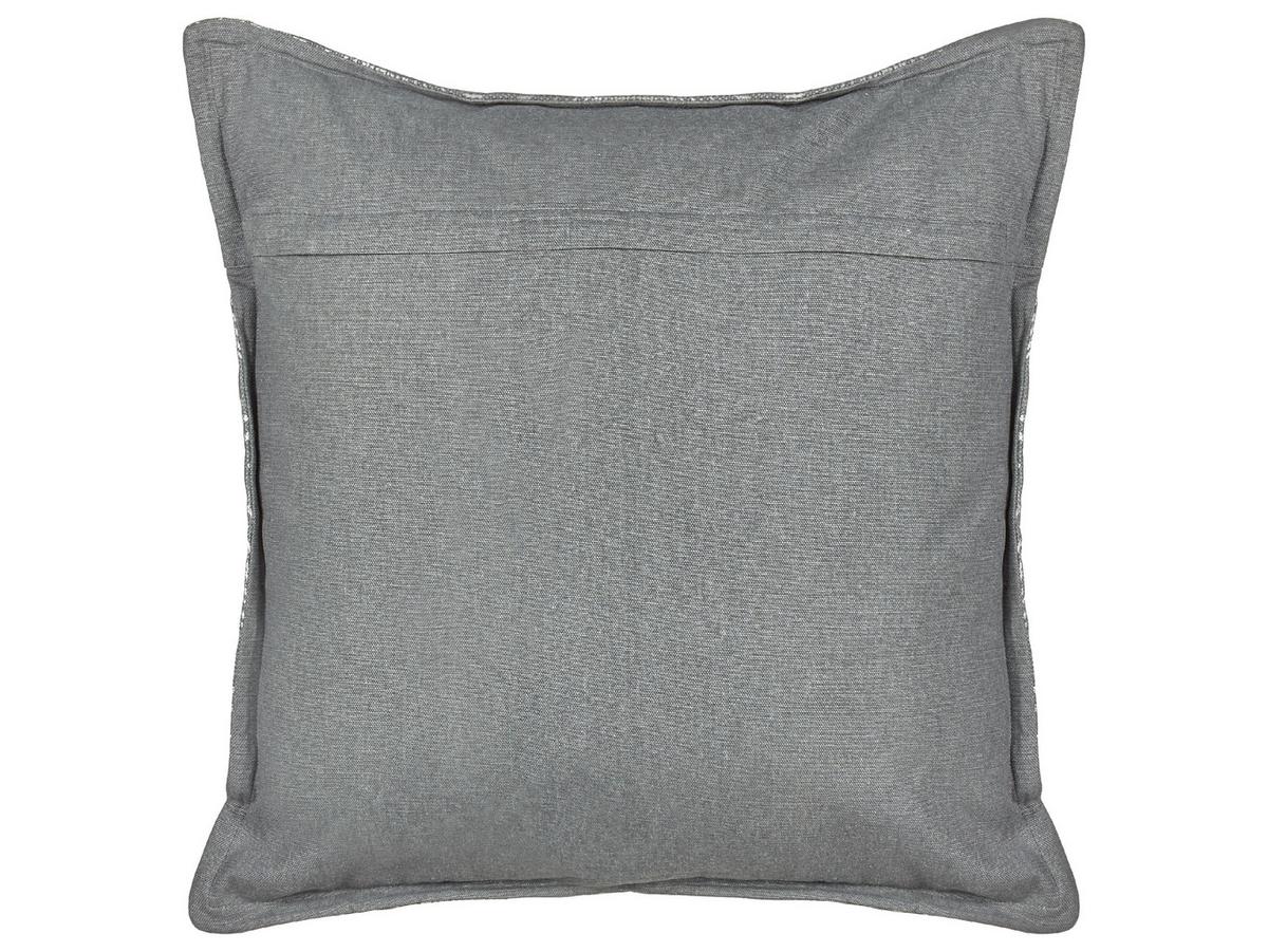 DEKOKISSEN 2er-Set Grau 45/45 cm Hoya - Silberfarben/Grau, Naturmaterialien (45/45cm) - Beliani