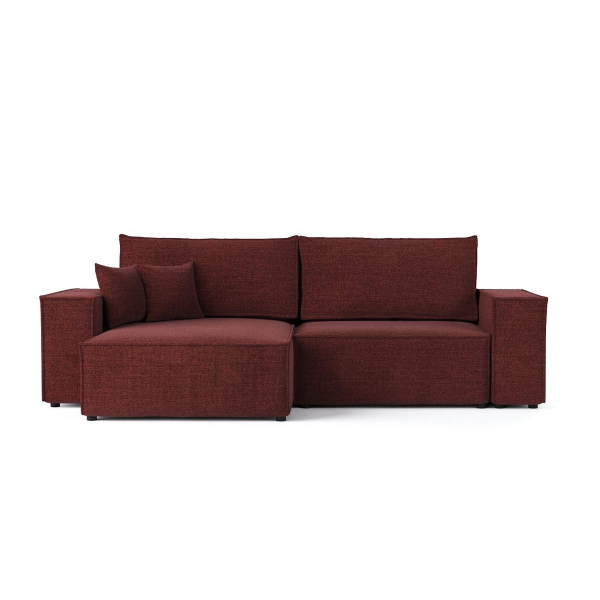ECKSOFA CAVO mit Schlaffunktion Rot im City Stoff - Rot/Schwarz, Holz/Holzwerkstoff (255/148cm) - AltaBeds