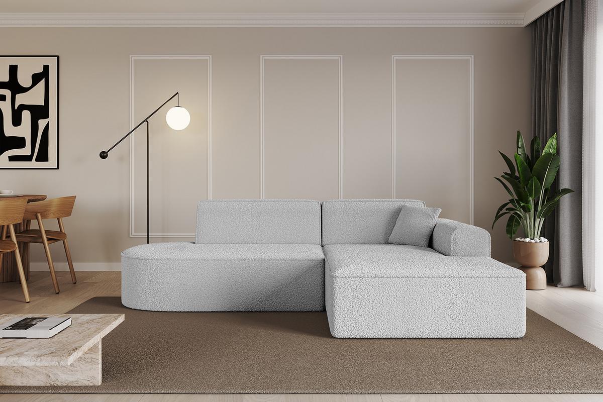 ECKSOFA Ottomane Rechts IREA-L1-v3 - 232x165x77 cm Hellgrau - Hellgrau, Holzwerkstoff/Textil (232/165cm) - ALTDECOR