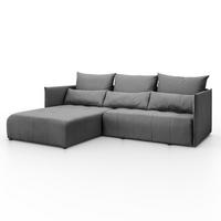 ECKSOFA APOLLO L mit Schlaffunktion und Bettkasten – linke Seite - Graphitfarben, Textil (246/188cm) - Lookway