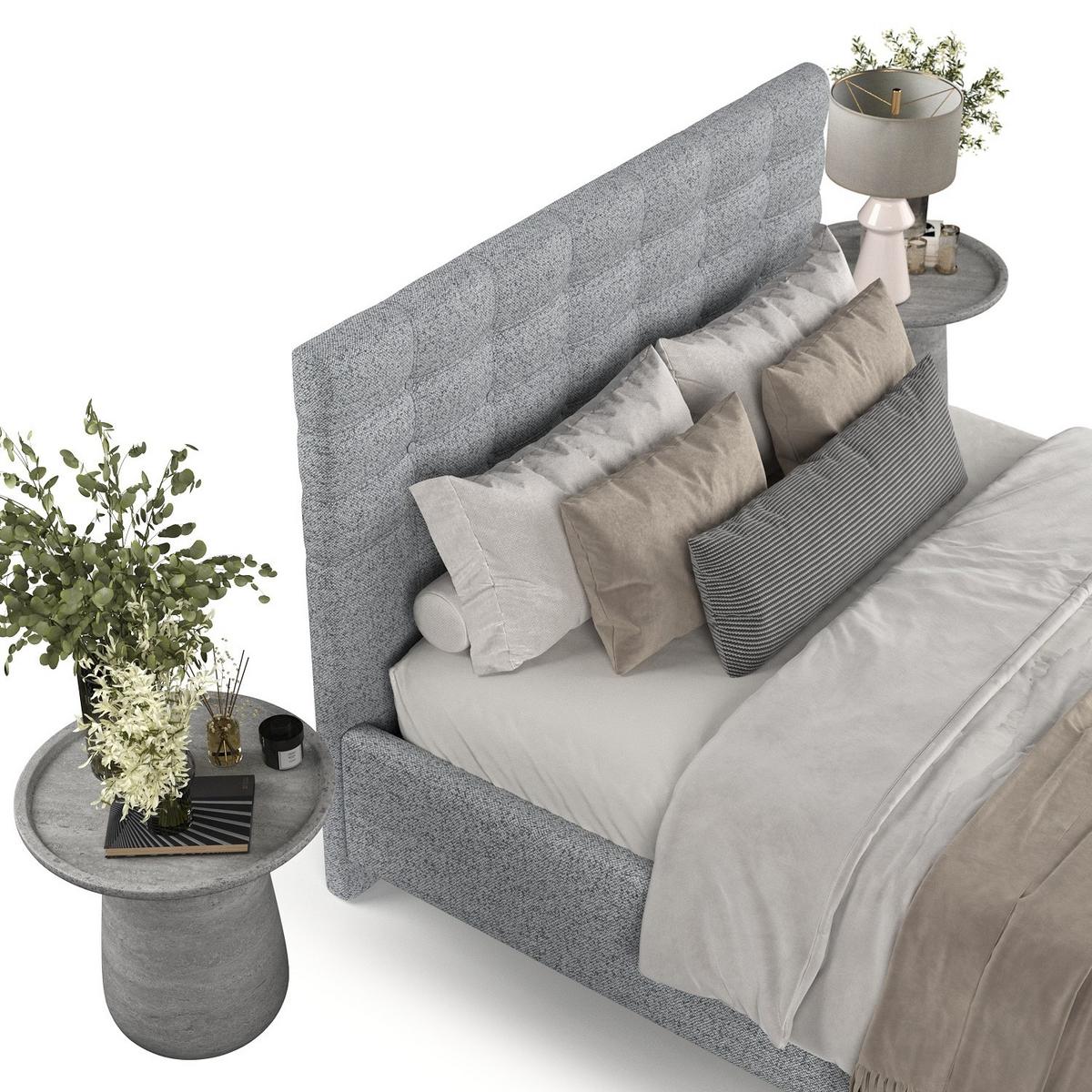 POLSTERBETT Soma 120/200 cm Grau im Riva Stoff - Naturfarben/Grau, Holz/Holzwerkstoff (120/200cm) - AltaBeds