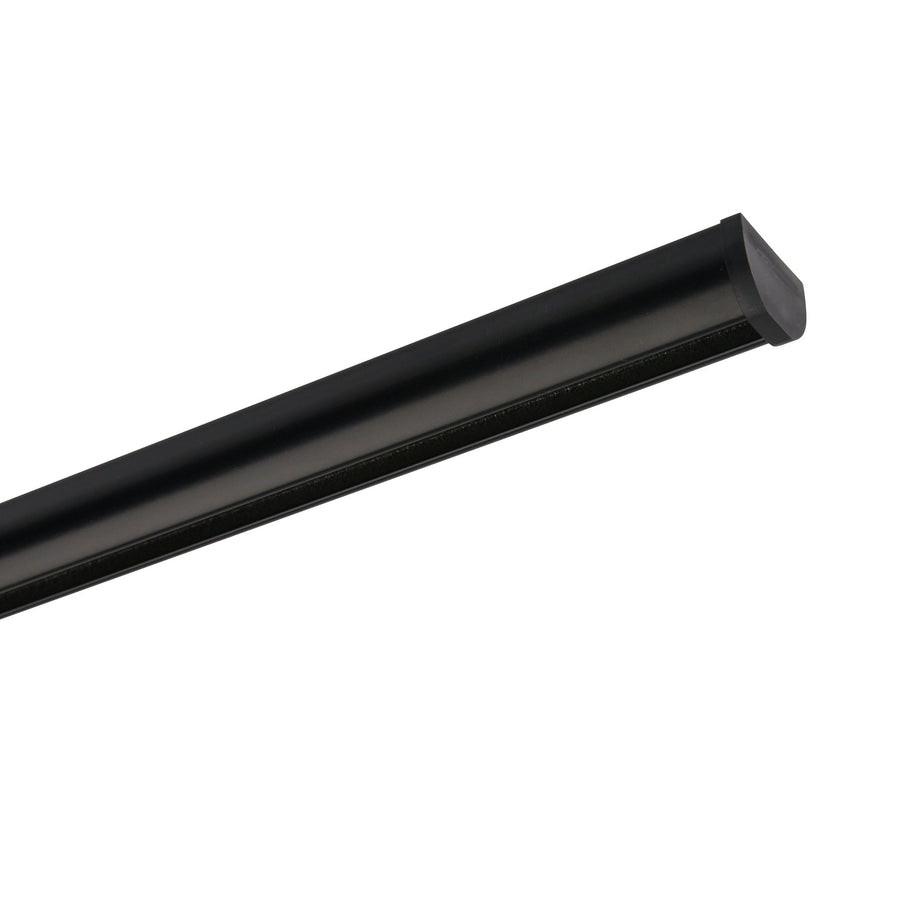 GARDINENSCHIENE auf Maß 1-lauf Deckenmontage Round 70cm - Schwarz, Metall (70cm) - Deco-Raum