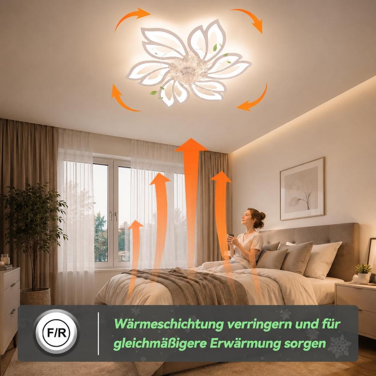 DECKENVENTILATOR Mit Beleuchtung Vornis 60/69.5/14.5 cm - Weiß, Metall (66/66/14.5cm) - ZMH