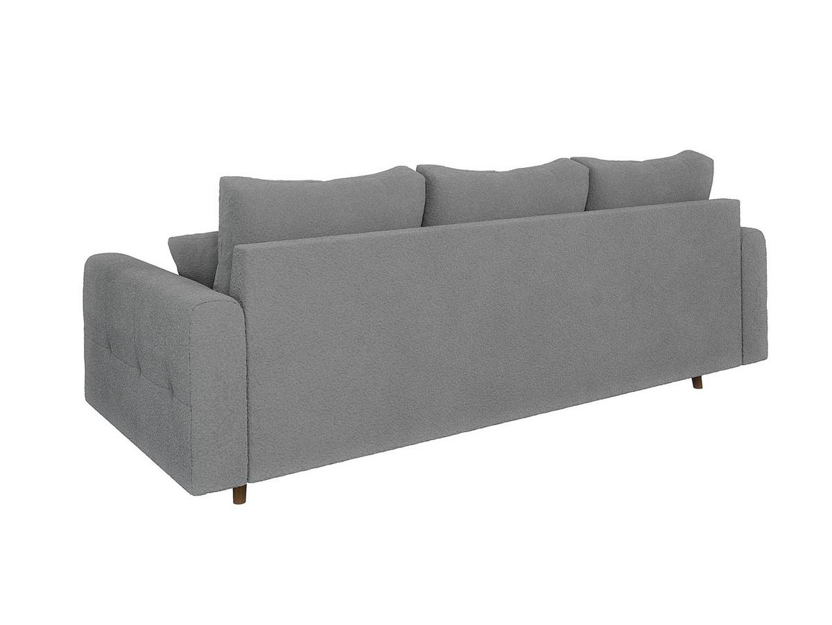 3-SITZER-SOFA Henrik Grau Boucle - Braun/Grau, Holz/Textil (210/81/93cm) - S-Style Möbel