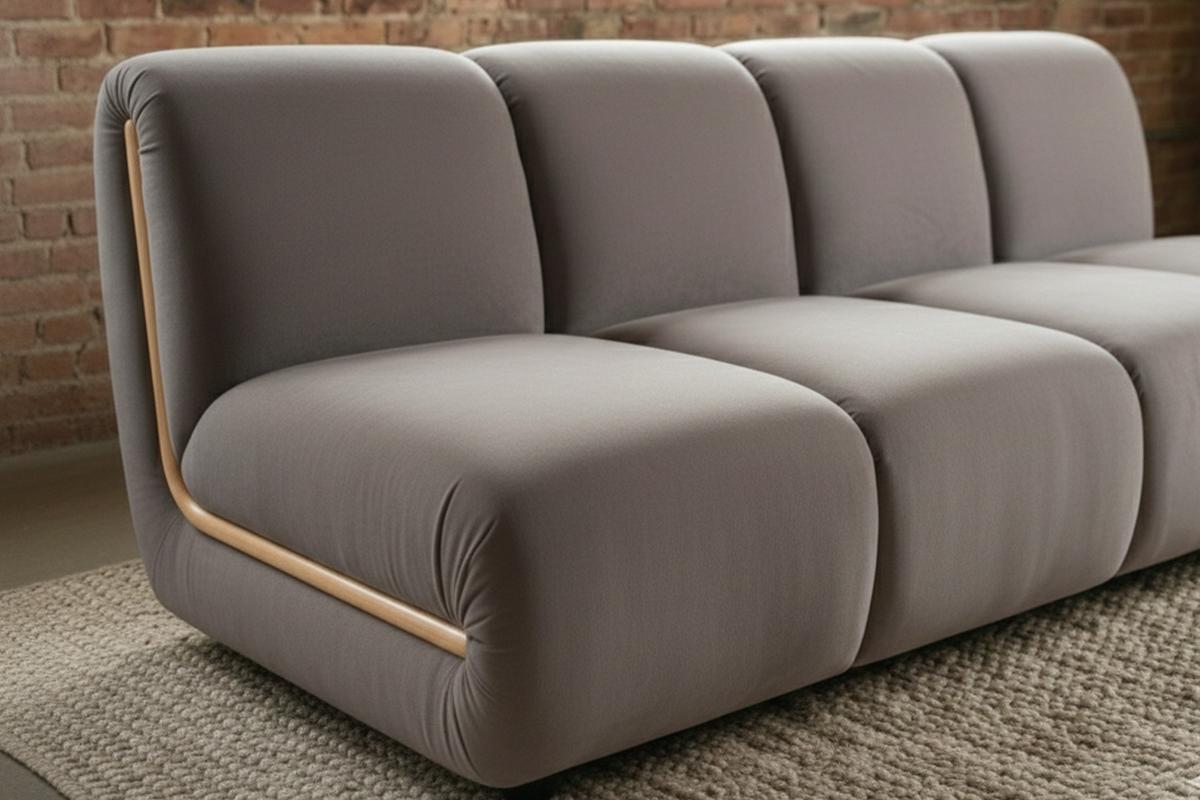 MODULSOFA LAYLA Taupe Velvet - Taupe/Schwarz, Buchenholz/Textil (183/74/99cm) - KAWOLA