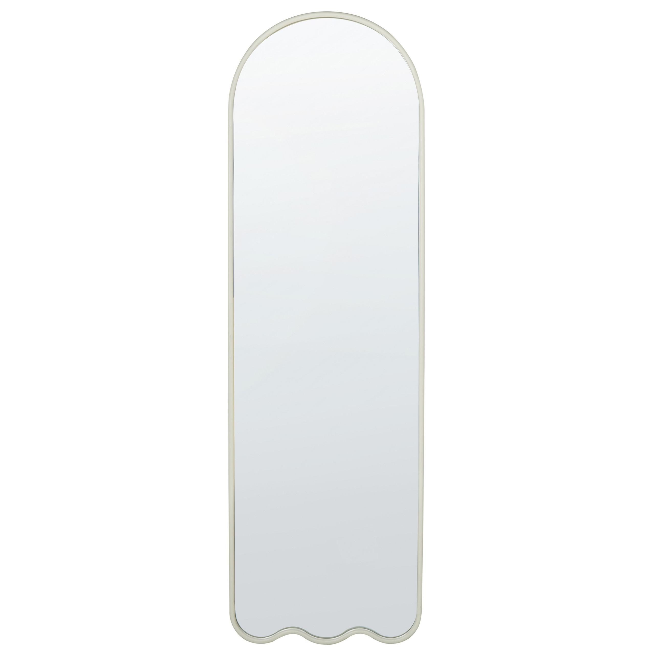 WANDSPIEGEL Metall weiß 45/145 cm Bussy - Weiß, Metall (45/145/3cm) - Beliani