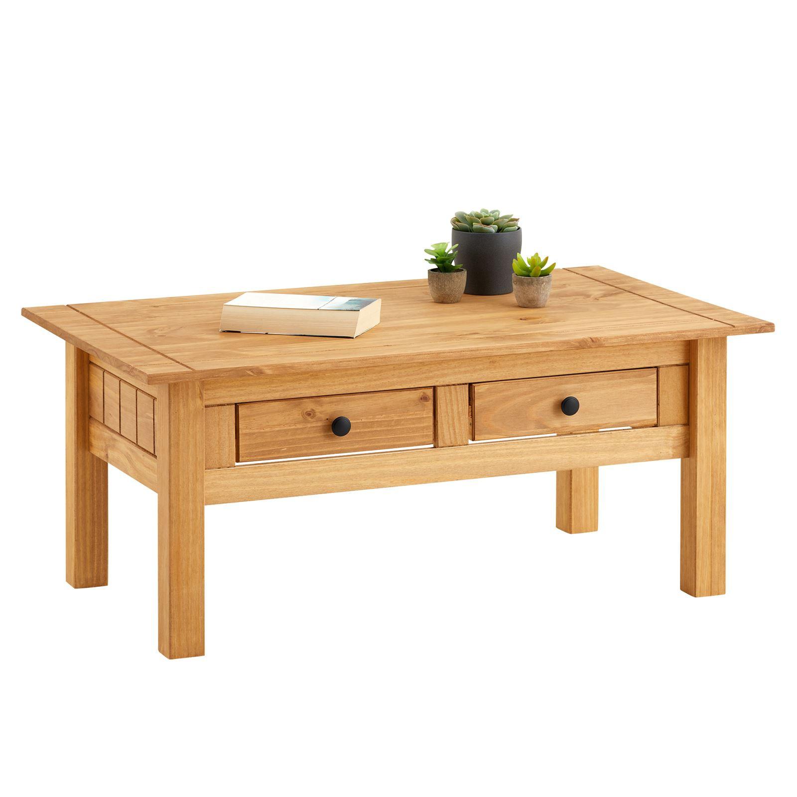 COUCHTISCH CANCUN gebeizt/gewachst - Kieferfarben, Holz (60/100/44cm) - IDIMEX
