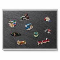 MAGNETTAFEL 70x50 cm Silberner Rahmen Steinwand Struktur - Sheeshamfarben, Metall (70/50/0.4cm) - TULUP