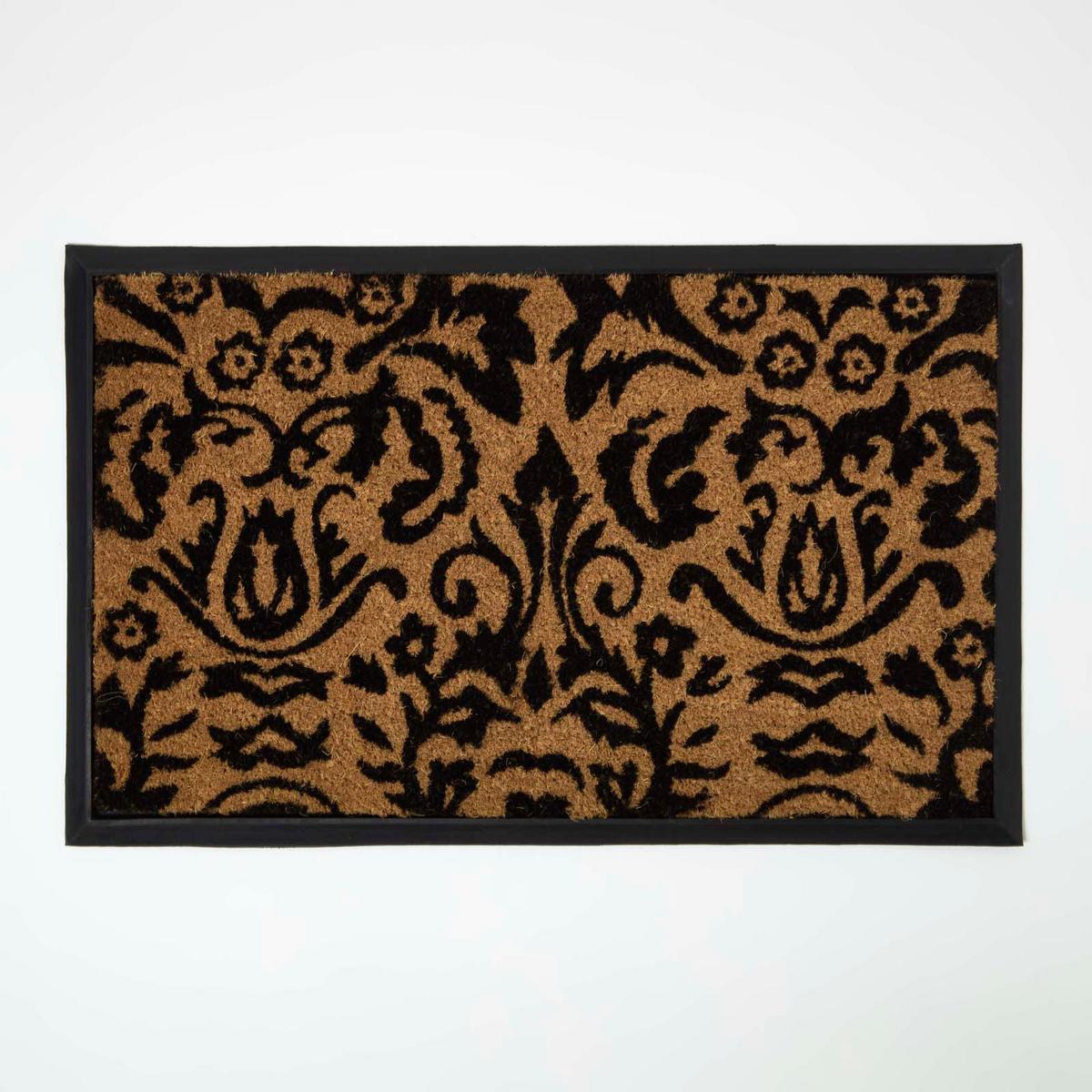 FUSSMATTEN-UNTERLAGE – Gummi, 50/81 cm - Schwarz, Naturmaterialien (50/81cm) - Homescapes
