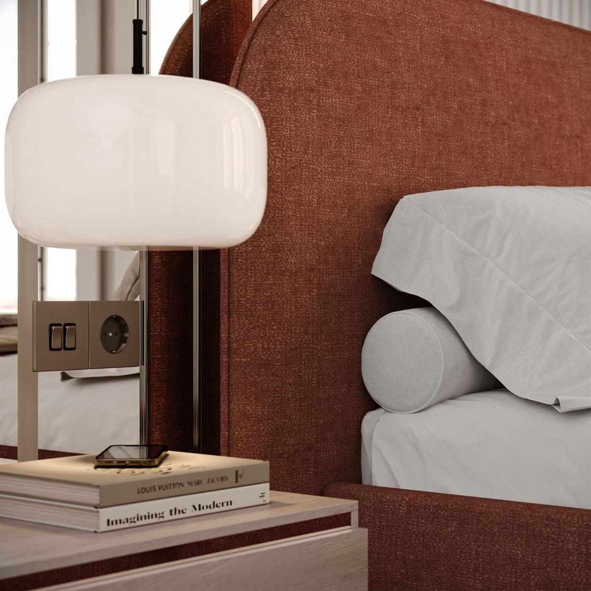 POLSTERBETT OLIMPIA mit Bettkasten 180x200, Perfect Harmony 52 - Rotbraun, Textil (180/200cm) - Lookway