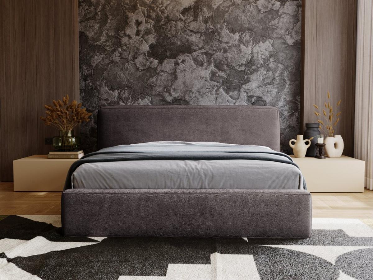 POLSTERBETT Monza 180x200 Dunkelgrau - Grau, Textil (180/200cm) - Graingold
