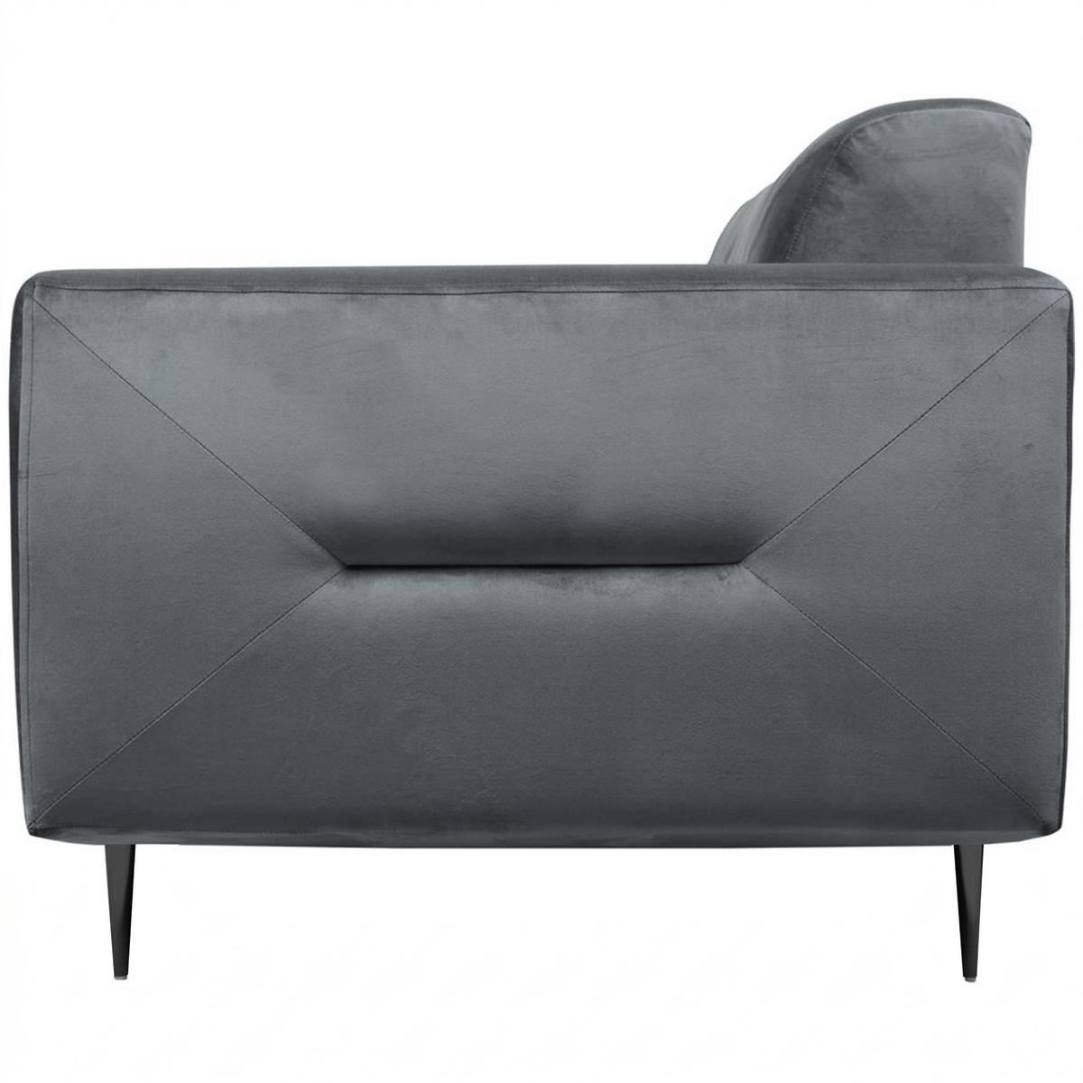 2-SITZER SOFA Venezia dunkelgrau mit schwarzen Beinen - Dunkelgrau/Schwarz, Textil/Metall (172/85/94cm) - Beautysofa