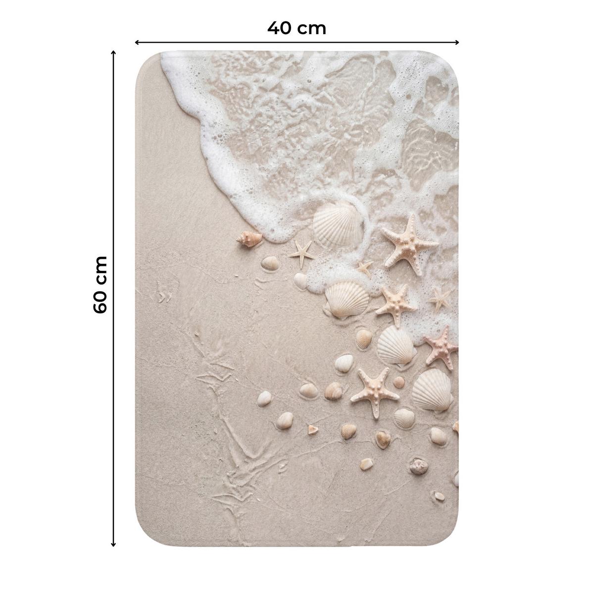 WC-VORLEGER Muscheln - Seesterne - Strand WC Teppich 40x60 cm - Sandfarben, Textil (40/1cm) - OnlyWow