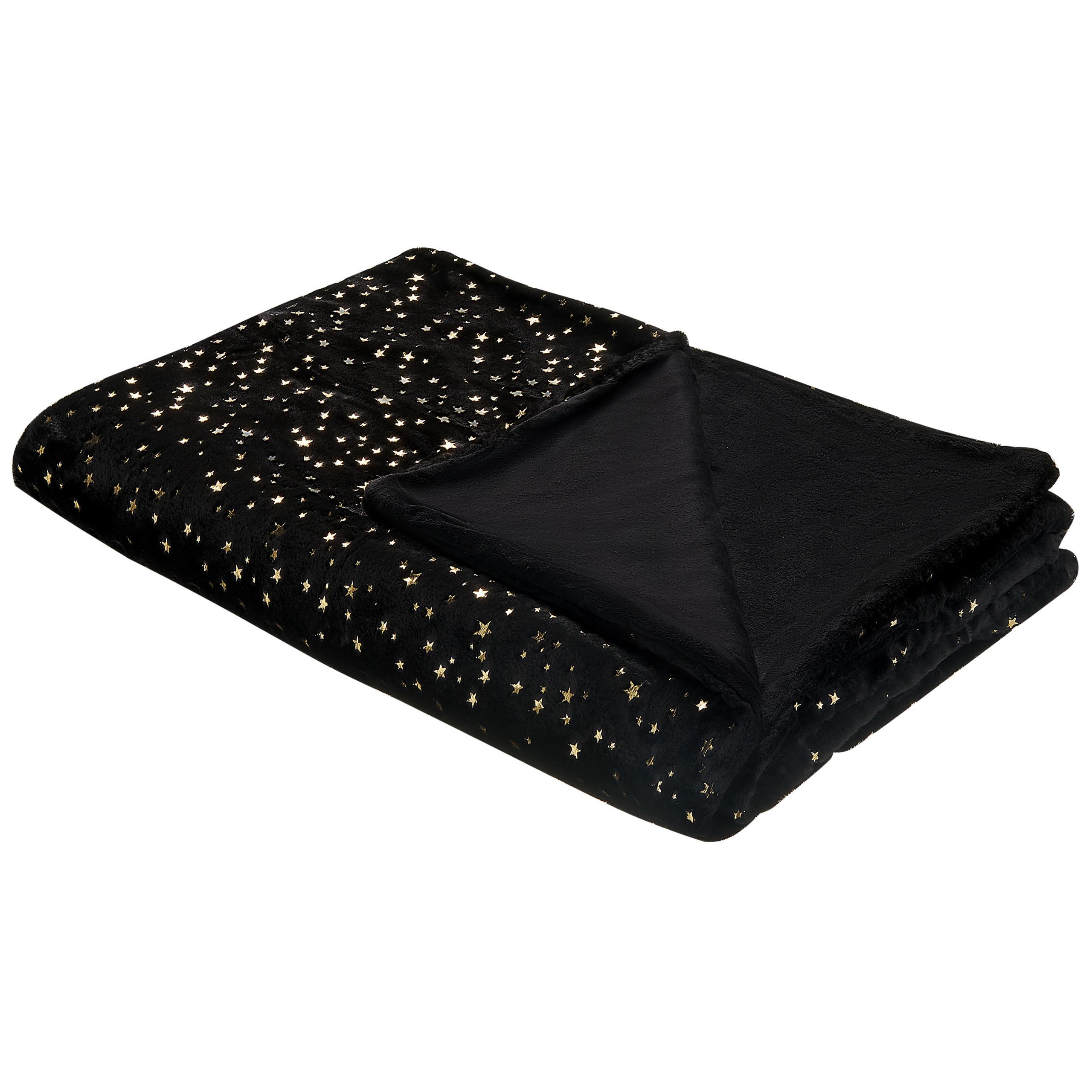 DECKE Schwarz Alazeya 130/180 cm - Schwarz, Textil (130/180cm) - Beliani