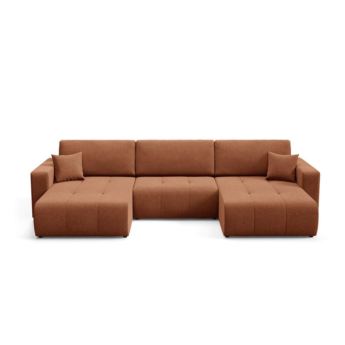PANORAMASOFA Giulia 5 Sitzplätze Terrakotta - Terracotta, Holz (344/82/149cm) - Petits-meubles