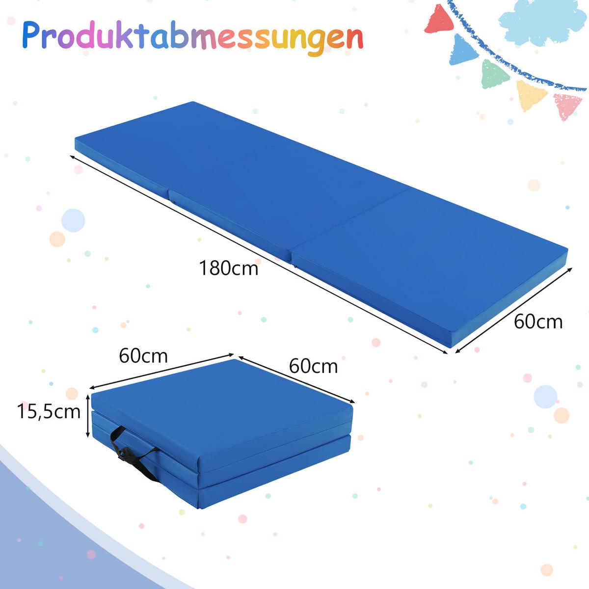 ÜBUNGSMATTE Navy - Dunkelblau, Leder (180/60cm) - COSTWAY