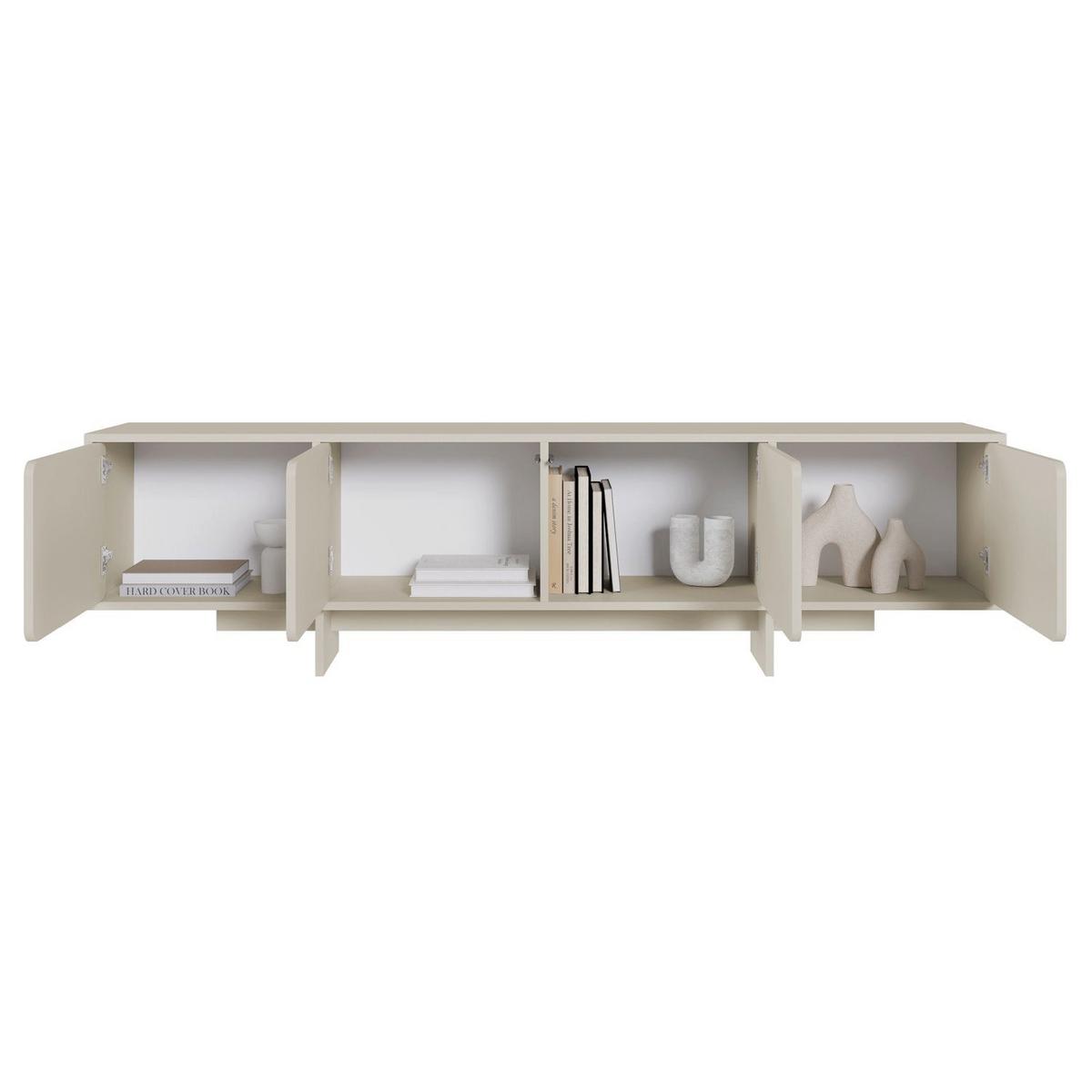 TV-LOWBOARD Wuwu Greige 200 cm - Taupe, Holzwerkstoff (200/55/35cm) - Selsey