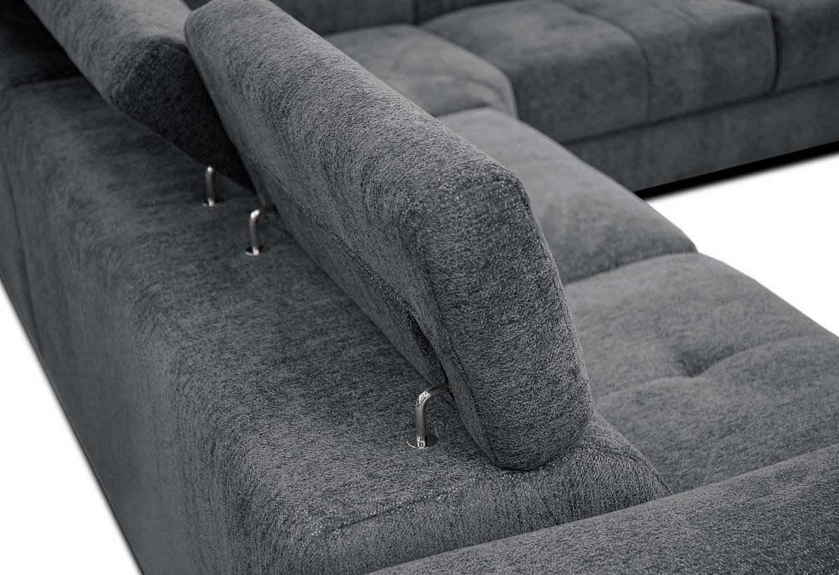ECKSOFA CALVERA 5-Sitzer, graphitfarben - Graphitfarben, Holzwerkstoff/Textil (298/239cm) - Wozimo