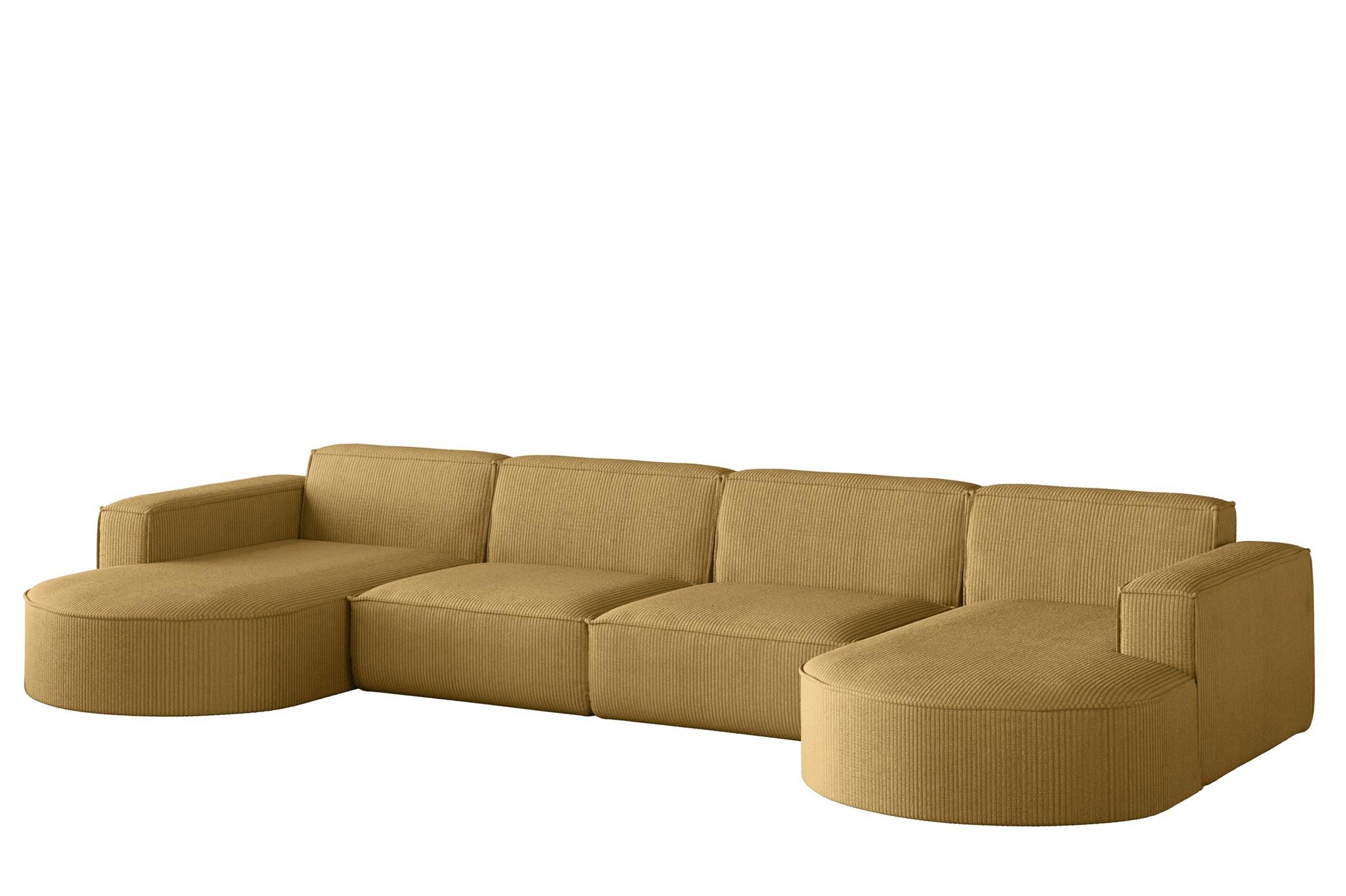 WOHNLANDSCHAFT Palma Xl Stoff Noel - Gelb, Holzwerkstoff/Textil (282/78/165cm) - Fun Möbel