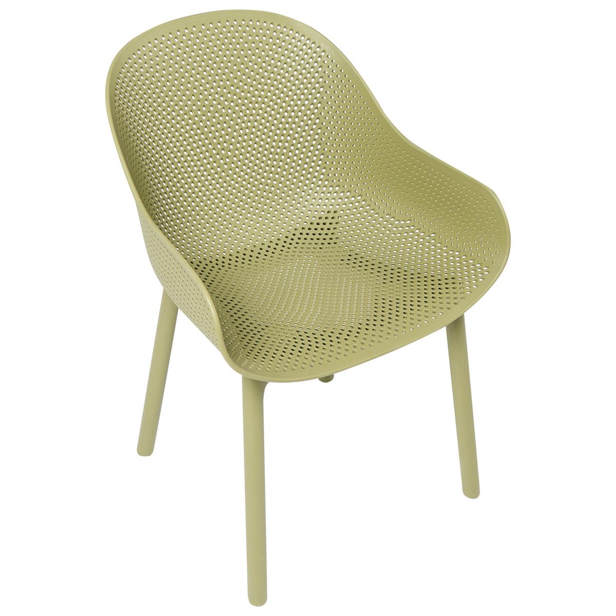 GARTENSTUHL 4er Set Olivgrün Tiggiano - Olivgrün, Kunststoff (58/85/51cm) - Beliani