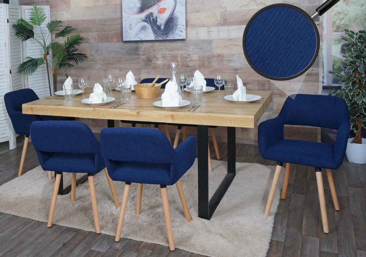 ESSZIMMERSTUHL Blau - Blau, Textil (56/80/53cm) - MCW