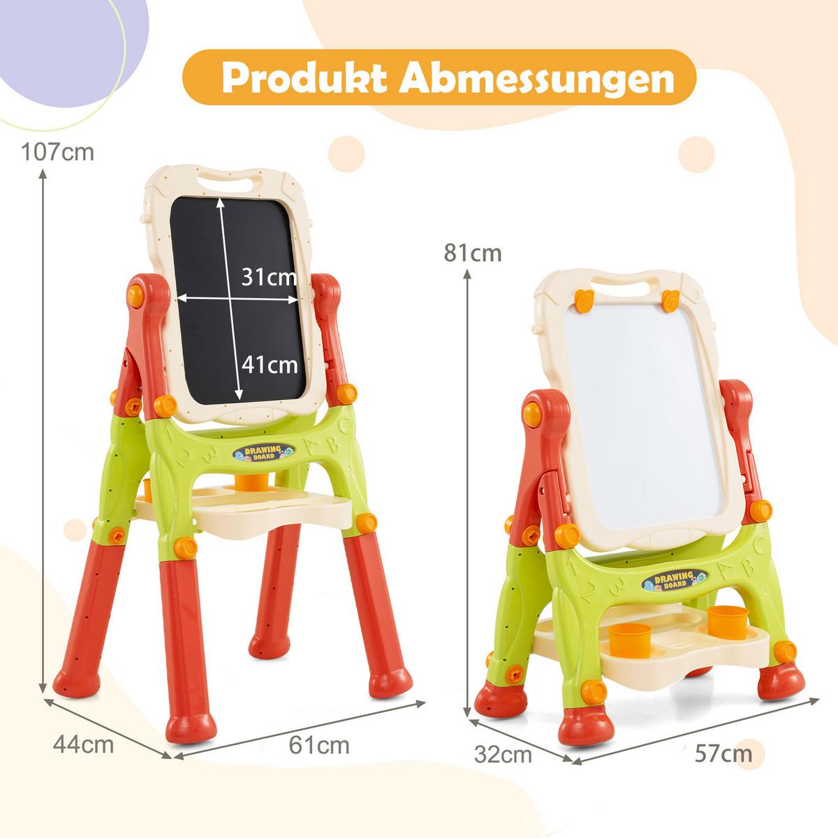 KINDERTAFEL Mehrfarbig - Rot/Multicolor, Kunststoff (61/109/48cm) - COSTWAY