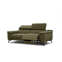 RELAXSOFA FIERO 3-Sitzer mit 1 Relaxfunktion, olivgrün - Schwarz/Olivgrün, Holzwerkstoff/Textil (212/82/103cm) - Wozimo