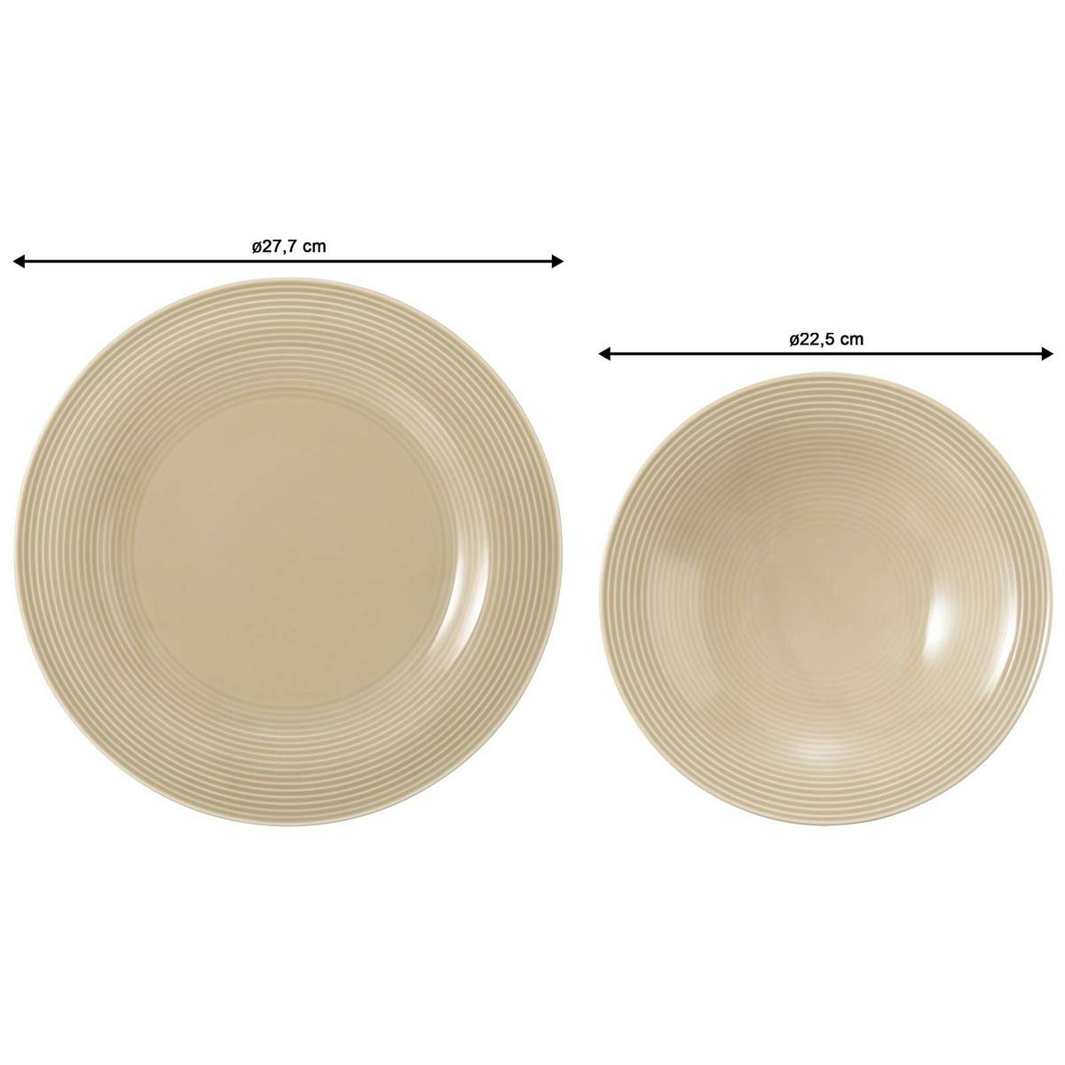 TAFELSERVICE Beat Color Glaze Sandbeige 12-tlg. - Beige, Keramik (32.3/23.5/32.3cm) - Seltmann Weiden