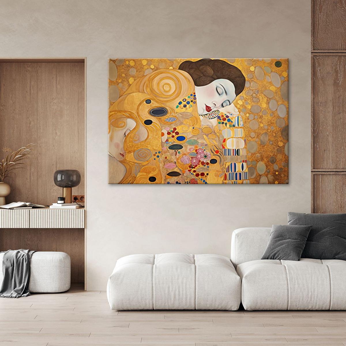 KUNSTDRUCK Gold 90/60 cm - Goldfarben, Textil (90/60cm) - KUNSTLOFT